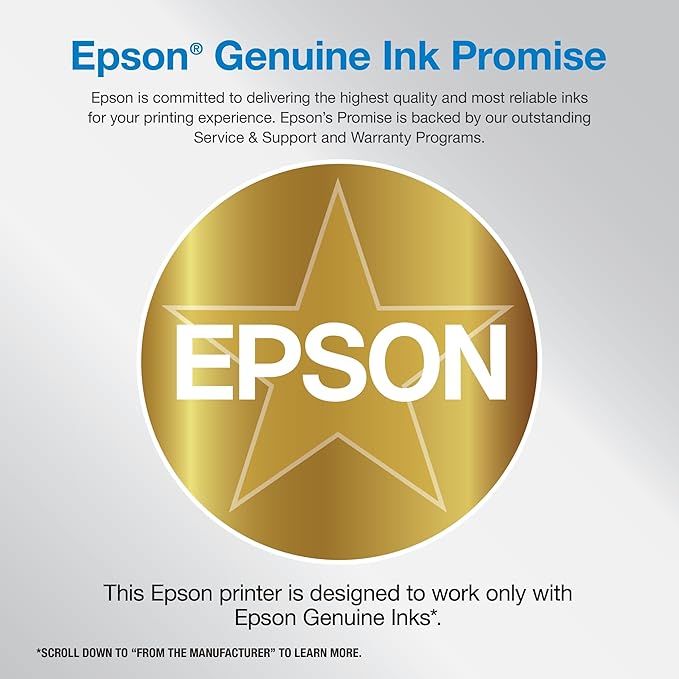 Epson Workforce Pro WF-7840 Wireless All-in-One Wide-Format Printer with Auto 2-Sided Print up to 13" x 19", Copy, Scan and Fax, 50-Page ADF, 500-sheet Paper Capacity, 4.3" Screen,Black
