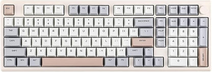 EPOMAKER Galaxy100 QMK/VIA Wireless Gaming Keyboard, Aluminum Shell, Bluetooth/2.4Ghz/USB-C, Pre-Lubed Hot-Swappable Linear Switches, NKRO, RGB Backlit (Creamy White, Marble White Switch)