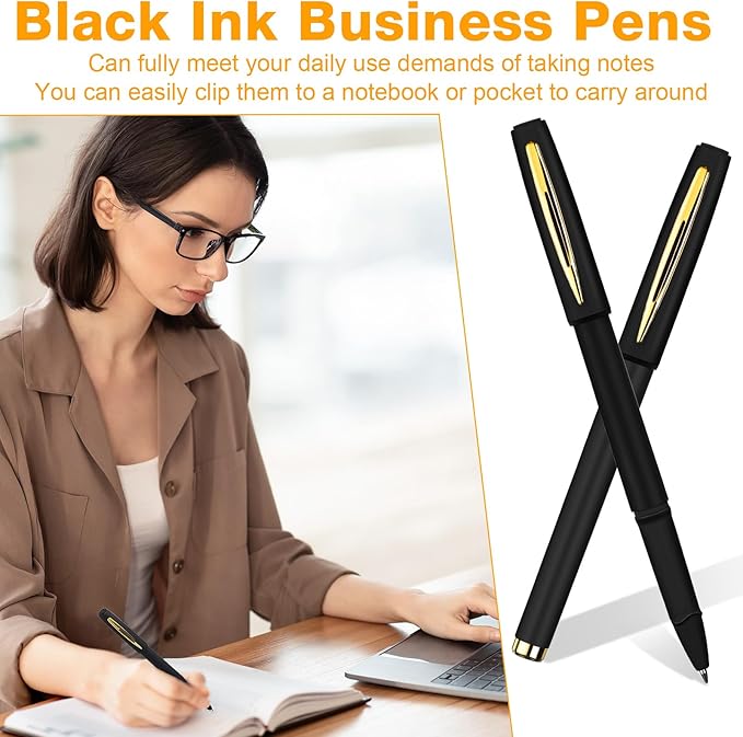 Outus 60 Pcs Black Gel Ink Pens Rollerball Pens Bulk 0.5mm Black Pen Bulk Ultra Fine Point Roller Ball Pens Gel Pens for Office, School, Writing, Taking Notes, Sketching