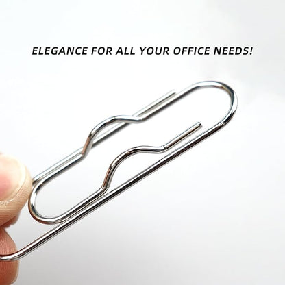 18 PCS 2.75 Inch (70mm) Paper Clips Silver Rust Resistant Metal Strong Pen Clip Style Paperclips for Office School Documents