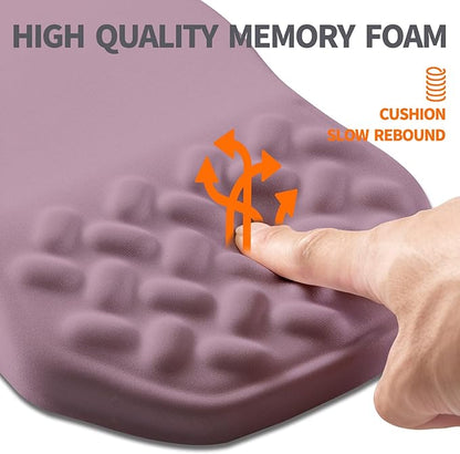 Ergonomic Slope Mouse Pad Wrist Support, Wrist Rest Mousepad for Carpal Tunnel Pain Relief with Massage Bulge and Slow Rebound Memory Foam (12x8 inch, Purple)
