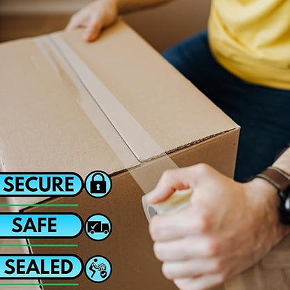 Packing Tape Clear Packaging Refill No Noise Heavy Duty Shipping Adhesive Quiet Dispenser Moving Supplies Boxes Mailing Strong Sealing Boxing Office Silent 60 Yds x 1.88" Wide x 2.7 Mil Thick 1 Roll