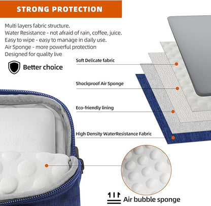 KINGSLONG 15.6 inch Laptop Shoulder Bag, Slim Laptop Sleeve Case, Shockproof Computer Notebook Ultrabooks Carrying Case Handbag Cover Fit for Acer Asus Dell Lenovo HP, Blue