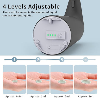 Automatic Soap Dispenser Touchless,400ML Hand & Dish Countertop Electric Liquid Rechargeable Dispenser with Sensor,Modern 4 Gear Adjustable Waterproof Kitchen Auto Soap Pump（Black）