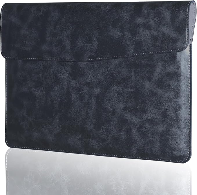 Leather Laptop Sleeve Compatible with MacBook Pro 14 Inch M4 M3 M2 M1 Pro/Max Case,Slim and Durable Waterproof Protective Cover for 13-14 Inch Notebook Computer Cover,Black