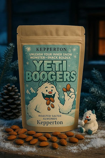 Kepperton YETI BOOGERS Gourmet Roasted Almonds - Hilarious Gag Gift Snack for Birthdays, White Elephant, Holidays & Prank Lovers - Unique, Crunchy Fun