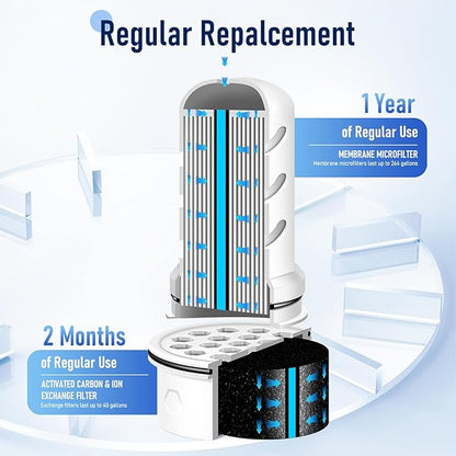 Water Filter Replacement for LS Home Dispenser 18 C/Glass Pitcher 7 C/Plastic Pitcher 10 C/Plastic Pitcher 7 C.4 Activated Carbon + Ion Exchange Filter and 2 Membrane Micro Filter (4+2)