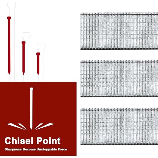 18 Gauge Brad Nails, 6000 Counts 5/8-inch 18 GA Brad Nails, Galvanized Nails for Nail Gun, Finishing Nail Gun Nails for Pneumatic, Electric Brad Nailer Gun