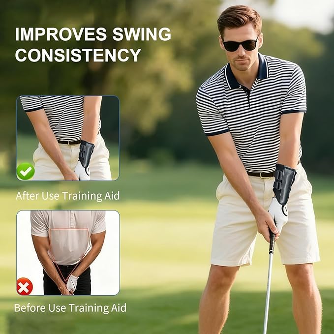 Golf Wrist Training Aid, 2 Pack Golf Swing Band and Golf Wrist Correction Trainer, Golf Grip Trainer for Beginners Arm Posture Correcting