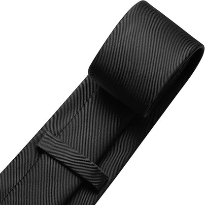 DecTwig Men's Ties Solid Color Formal Neckties 3.15" (8CM) Black Ties For Men