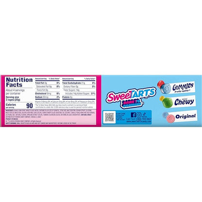 SweeTARTS Ropes, Candy, Watermelon Berry Collision, Soft and Chewy, 3.5 oz (Pack of 12)