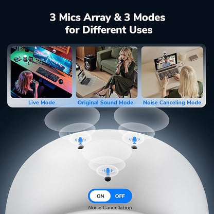 EMEET Piko 4K Webcam for Streaming, World’s 1st Dual-Camera AI-Powered 4K Camera w/AI Autofocus, 3 Mics Array&3 Sound Modes, USB Webcam with Clip, Great for Streaming, Desk Setup and Creative Gifts