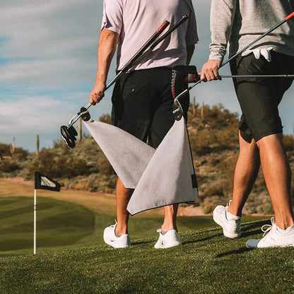 STICKIT Magnetic Towel, Grey | 2-Pack | Top-Tier Microfiber Golf Towel with Deep Waffle Pockets | Industrial Strength Magnet for Strong Hold to Golf Carts or Clubs