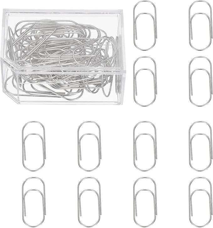 PATIKIL 50 Pcs Paper Clip, 2inch Non-Skid Metal Paper Clamp Clips Large for Office Supplies Craft Scrapbook Document Note Sorting, Electroplating, Silver