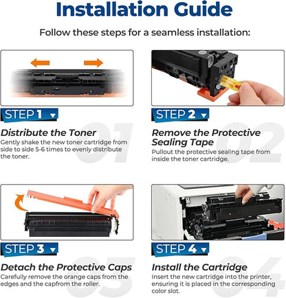218X Toner Cartridges for Laser Jet Pro 3301sdw 3301fdw with Chip Compatible with HP 218X 218A Color Laser Jet Pro 3201dw MFP 3301sdw 3301fdw 3301cdw Printer W2180X Toner (Black Cyan Yellow Magenta)