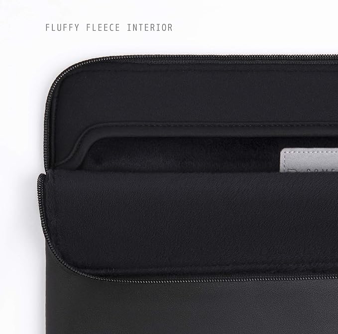Comfyable Slim Protective Laptop Sleeve Compatible with 13/13.3/14 Inch MacBook Air & MacBook Pro, Mac Travel Case, Laptop Pouch, Slim PU Leather Cover M4/M3/M2/M1 2025-2021, Black