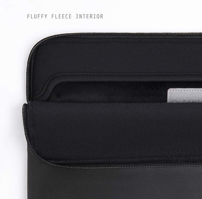 Comfyable Slim Protective Laptop Sleeve Compatible with 13/13.3/14 Inch MacBook Air & MacBook Pro, Mac Travel Case, Laptop Pouch, Slim PU Leather Cover M4/M3/M2/M1 2025-2021, Black