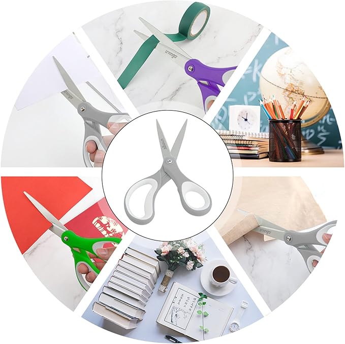 LIVINGO Scissors Bulk 24 Pack: 8” Sharp Scissors Set All Purpose for Office Middle High School Student Teacher Arts Crafts Supplies Cutting Wrapping Paper, Sewing Fabric Shears for Household