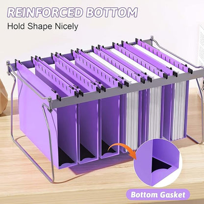 Extra Capacity Plastic Hanging File Folder Letter Size,12 Pack Reinforced Hang Folders with Heavy Duty 2 Inch Expansion,Durable Hanging Organizer Designed for Bulky Files, Medical Charts