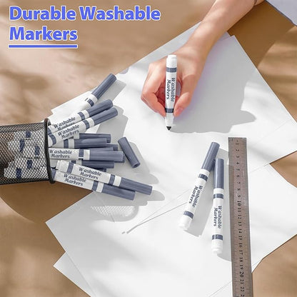 Janlaugh 36 Pcs Gray Washable Markers Bulk Coloring Broad Line Markers for Kids Gray Conical Tip drawing pen for School Supplies, travel Art baby shower gender reveal party Supplies, Ages 6+