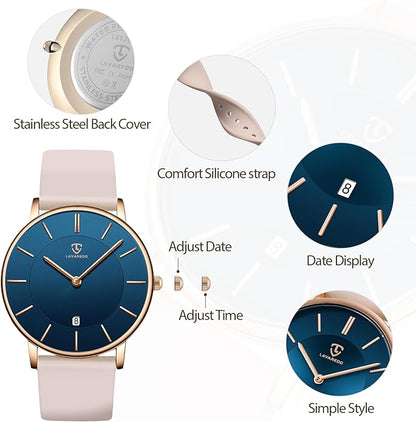 BEN NEVIS Watch, Mens Watch, Minimalist Fashion Simple Wrist Watch Analog Date with Leather Strap