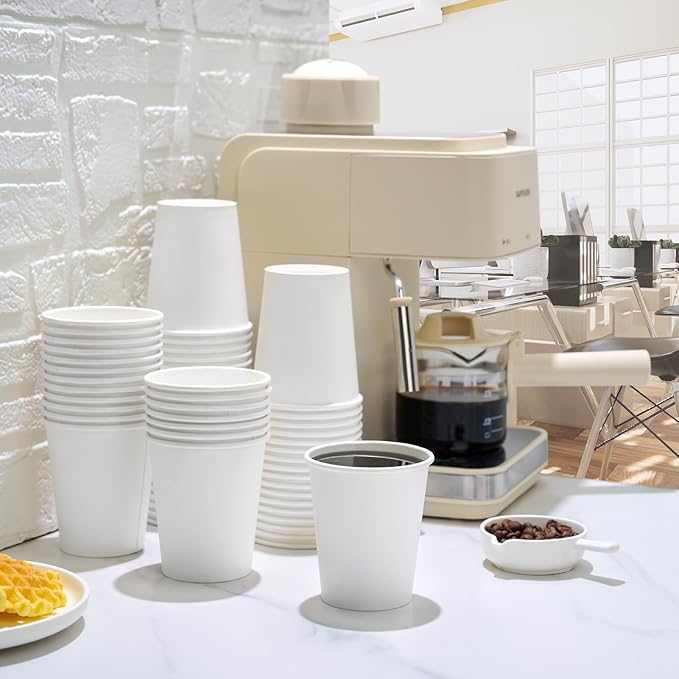 LITOPAK 1000 Count Coffee Cups 8 oz, Bulk Paper Cups 8 oz, Hot Beverage Drinking Cups for Office, Home, Party, and Events