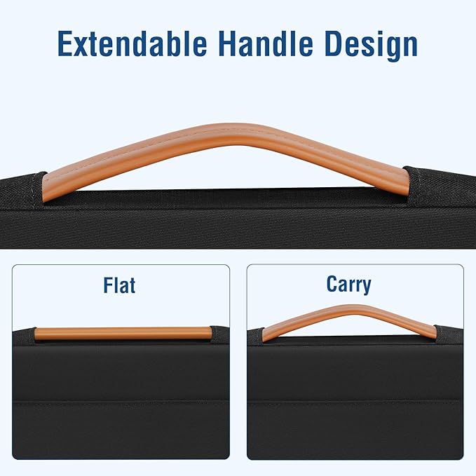 MOSISO 360 Protective Laptop Case 13-14 inch, 13.3 inch Laptop Sleeve Compatible with MacBook Air/Pro 13 /Pro 14, HP Dell Acer ASUS, Computer Bag with Arc Horizontal&Vertical Pocket&Side Handle, Black