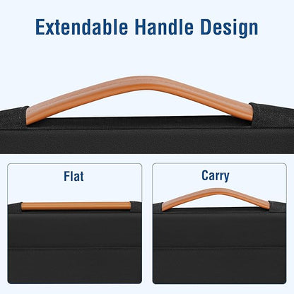 MOSISO 360 Protective Laptop Case 13-14 inch, 13.3 inch Laptop Sleeve Compatible with MacBook Air/Pro 13 /Pro 14, HP Dell Acer ASUS, Computer Bag with Arc Horizontal&Vertical Pocket&Side Handle, Black