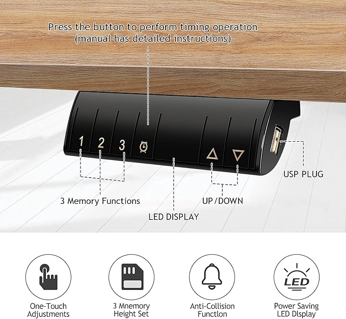 Electric Standing Desk 70 x 27 Inches Adjustable Height Sit Stand Up Desk for Home Office Computer Workstation Memory Preset with Wheels,Rustic Brown