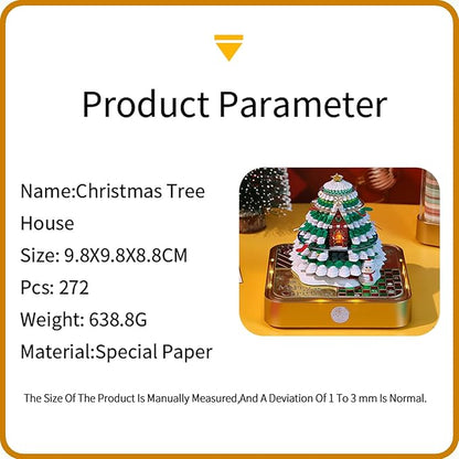 3D Calendar 2026 Time Piece Calendar 3D Memo Pad Tear Away Carving Art Notepad Paper Sculpture Artwork for Sticky Note Record DIY Christmas Gift Office Desktop Decoration-Golden Christmas Tree