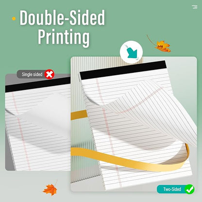 24 Pack Legal Pads 8.5 x 11 Note Pads 8.5 x 11 Inch Notepad 720 Sheets Writing Pads Wide Ruled Lined Paper Pads White Paper Note Pads 8.5 x 11 with 30 Sheets Per Legal Pad for School, Office, Home