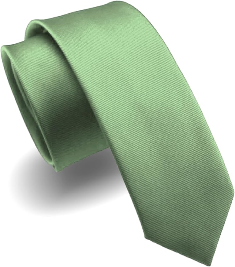 RBOCOTT 2.4" Solid Color Skinny Tie for Men Slim Necktie(6cm)