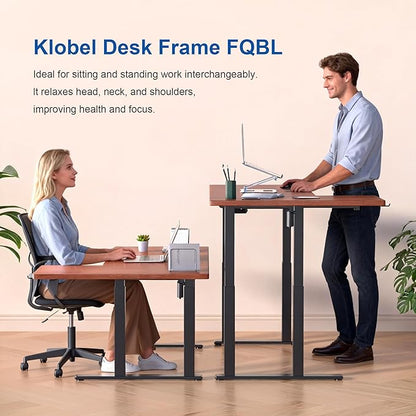4-Leg L-Shape Standing Desk Frame Dual Motor, Electric Corner Legs Compatible Desktop Size 55″-71″, 264 lbs Weight Capacity, Anti-collision Detection Stand Up Desk Frame Workstation, Black Frame Only