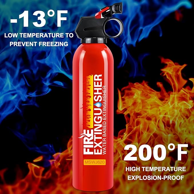 Fire Extinguisher for Home - 6pack Car Fire Extinguisher with Wall Mount, Small A B C K Fire Extinguisher, Water-Based Fire Extinguishers for Car/House/Kitchen/Truck/Marine/Boat/Vehicle/utv/rv
