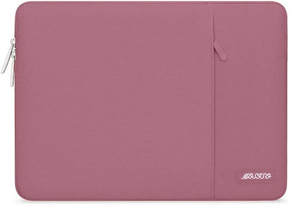MOSISO Laptop Case 16 inch, 15-15.6 inch Laptop Sleeve Compatible with MacBook Pro 16 M4 M3 M2 M1, HP Acer Dell Lenovo ASUS Notebook, Polyester Vertical Computer Sleeve Bag with Pocket, Dusty Rose
