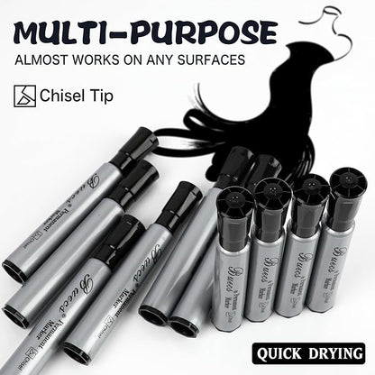 Permanent Markers, 80 Count Black Permanent Markers, Chisel tip, Waterproof &Fade Resistant, Quick Drying, Office Supplies for School, Office, Home