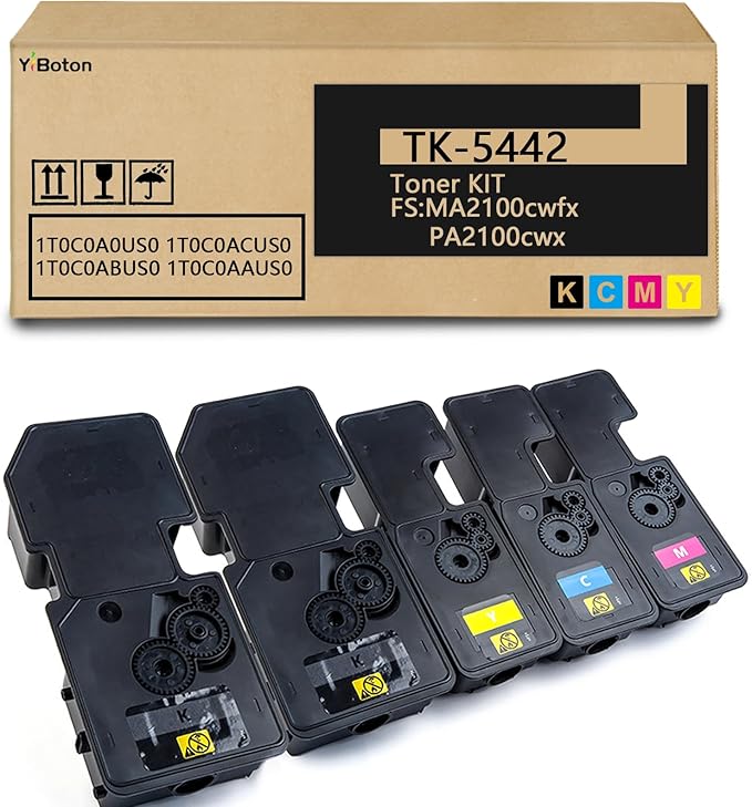 TK5442 TK-5442 High Capacity Toner Cartridge Compatible for TK-5442K TK-5442C TK-5442M TK-5442Y Replacement Kyocera MA2100cwfx and PA2100cwx Model Printer（5-Pack）