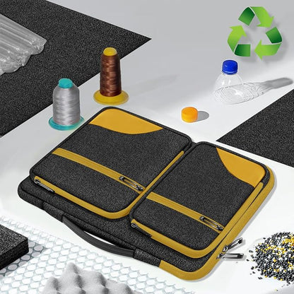 Hseok Laptop Case 15 15.6 16 inch Sleeve with Handle and Hidden Strap,Compatible with MacBook Pro 15.4 16, 360° Protective PC Briefcase with 4 Pockets for Laptop Accessory,Easy to Carrying,Yellow