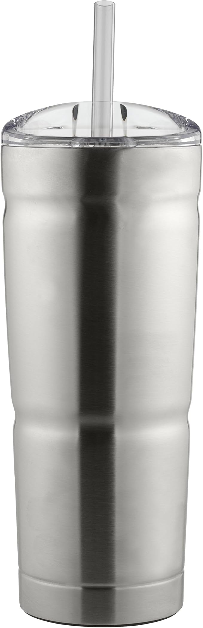 Bubba Brands Envy S Vacuum-Insulated Stainless Steel Tumbler, 24oz with Lid and Straw, BPA-Free, Ideal for Iced Coffee or Water, Travel-Friendly, Steel/Clear (Pack of 2)