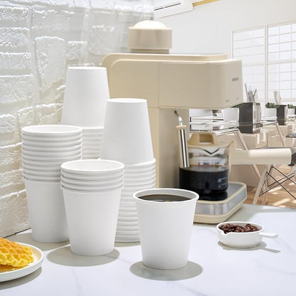 LITOPAK 1000 pack 10 oz Disposable Paper Coffee Cup, Hot Paper Coffee Cups, 10 oz White Paper Cups for Offices, Schools, Shops, Restaurants