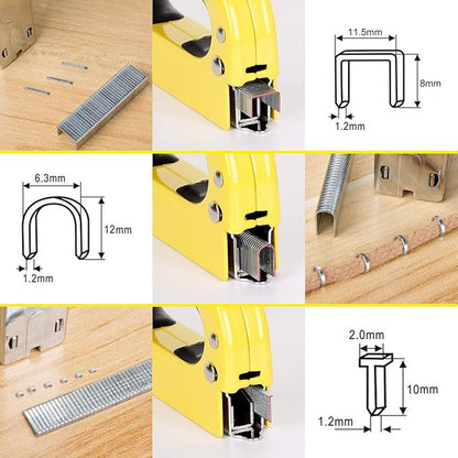 Heavy Duty 3-in-1 Staple Gun with 600 Staples, Manual Nail Gun,Upholstery Stapler for Wood, Furniture, Carpet, Carpentry, DIY, Wire, Decoration, Craft, Fixing Material