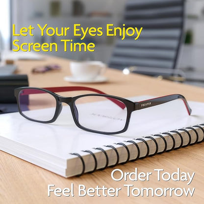 Prospek Blue Light Reading Glasses for Men and Women, Anti-Glare For Computer Use with Clear Lens 1.0 Diopters