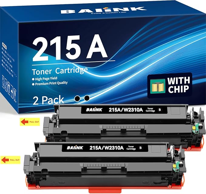 215A Toner Cartridges 2 Pack (with Chip) Replacement for HP 215A Black Toner Cartridge W2310A Compatible for HP Color Pro MFP M182nw MFP M183fw M182 M183 M155 Printer (2 Black)