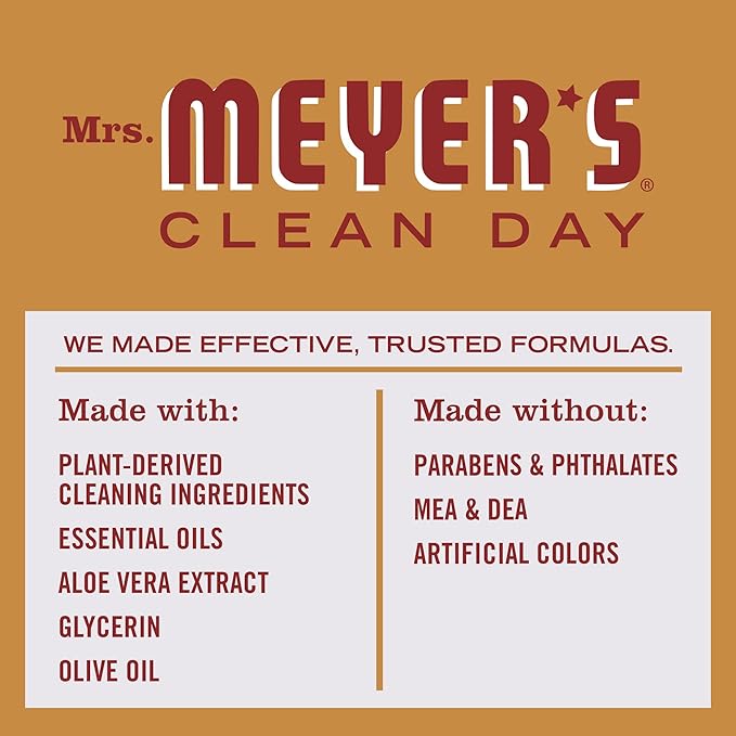 Mrs. MEYER'S CLEAN DAY Liquid Hand Soap, Cruelty Free & Biodegradable Hand Wash Made with Essential Oils, Apple Cider Scent, 12.5 Fl oz Bottle (Pack of 1)