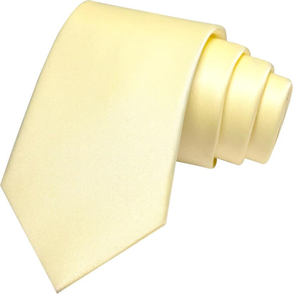 RBOCOTT Solid Color Tie and Pocket Square Hankerchief with Lapel Pin Set for Men