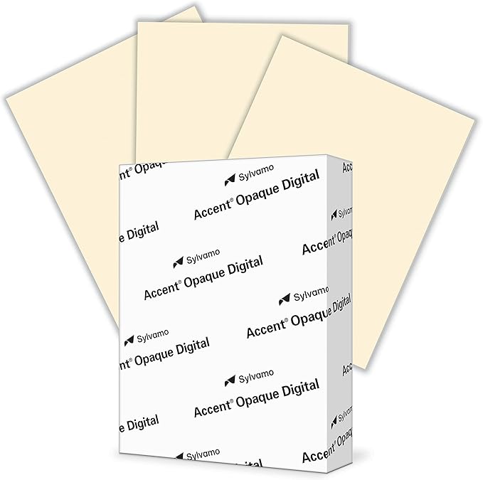 Accent Opaque Cream Printer Paper, 8.5” x 11” 24lb Bond/60lb Text Copy Paper – 500 Sheets (1 Ream) – Premium Computer Paper with Smooth Finish – 97 Bright, 89gsm – Warm White Copy Paper – 188123R