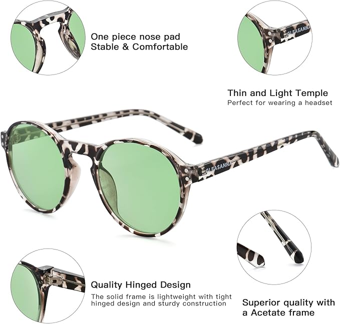Sleep Glasses for 99.9% Blue Light Glasses Dual AR Coatings Green Lens for Computer Gaming Reduce Eyestrain