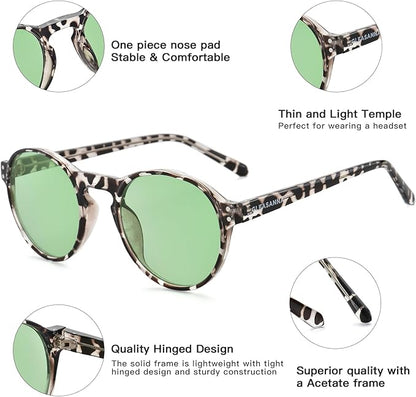 Sleep Glasses for 99.9% Blue Light Glasses Dual AR Coatings Green Lens for Computer Gaming Reduce Eyestrain