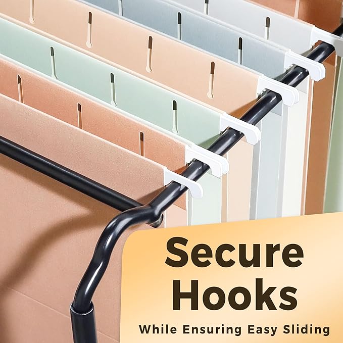 SUNEE Hanging File Folders Letter Size, Pastel Colors, 25 Count Letter Size File Folders with 1/5-cut Tabs, Heavy Duty 2 Inch Expansion, Stay Organized for Your Home and Office Bulk File