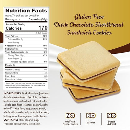 ChocZero Chocolate Cookies, Dark Chocolate Jolies, Gluten Free, No Added Sugar, 20 Crispy Chocolate Filled Keto Cookies Per Box, 8 Ounce (Pack of 1)